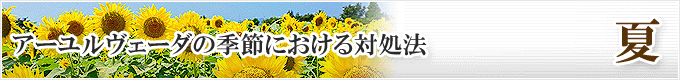 アーユルヴェーダの季節における対処法「夏」